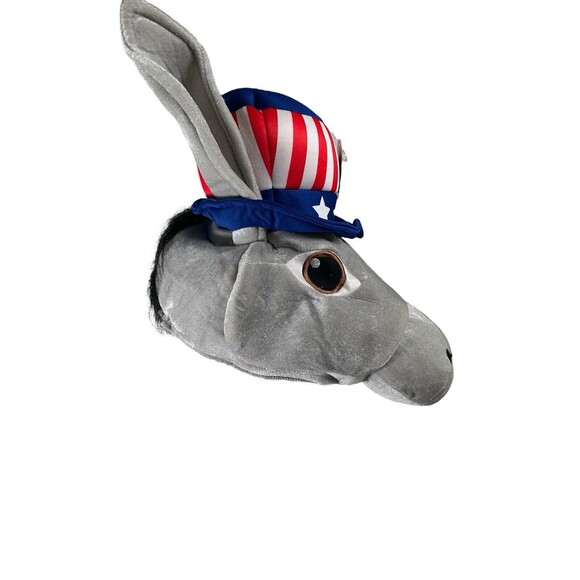 Adult DEMOCRATIC PARTY DONKEY Plush HAT OS Political Costume USA Politics- New - Picture 5 of 8